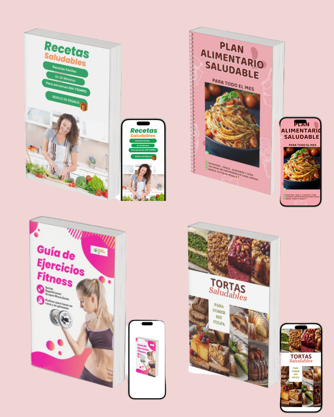 4 EBOOKS SALUDABLES AL PRECIO DE 1  + 🔥BONUS DE REGALO 🎁